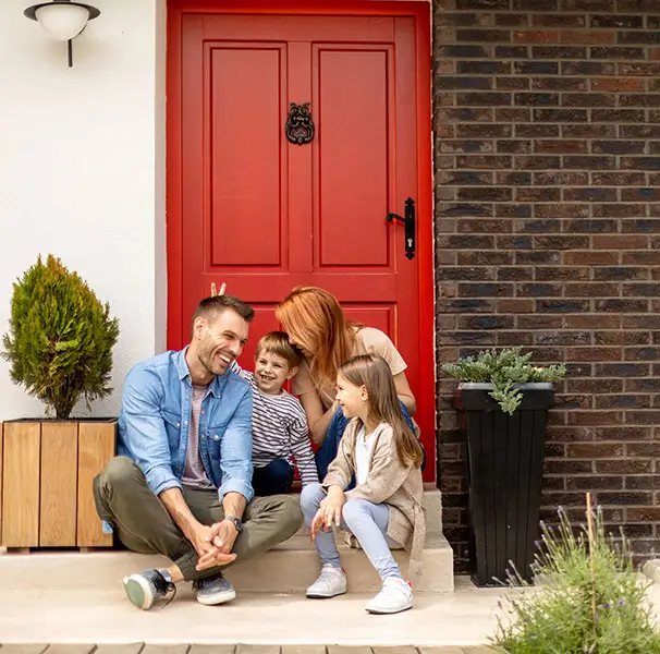 happy-family-near-painted-door
